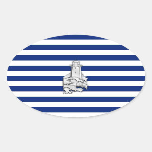 Sticker Ovale Le chrome aiment le phare sur les rayures