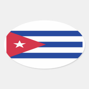 Sticker Ovale Le Cuba/drapeau cubain