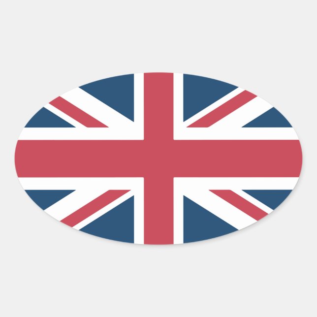 Sticker Ovale Le drapeau britannique Union Jack (Devant)