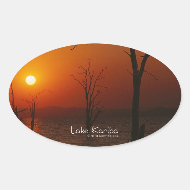 Sticker Ovale Le lac Kariba (Devant)