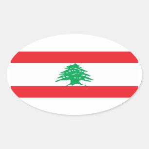 Sticker Ovale Le Liban/drapeau libanais