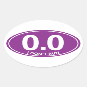 Sticker Ovale Le marathon 0,0 je ne cours pas l'autocollant
