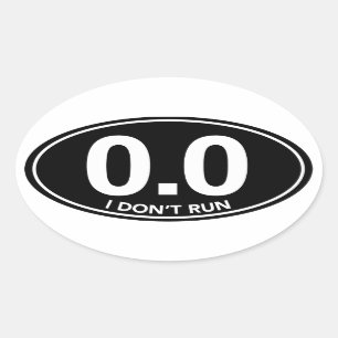 Sticker Ovale Le marathon 0,0 je ne cours pas l'autocollant