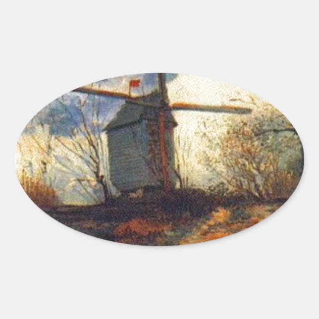 Sticker Ovale Le Moulin de la Galette Van Gogh (Devant)