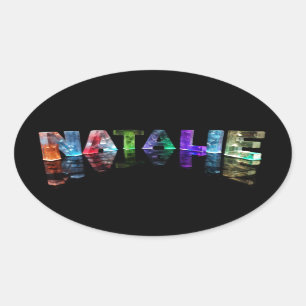Sticker Ovale Le Natalie nommé dans 3D s'allume (la