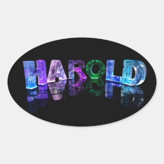 Sticker Ovale Le nom Harold en lumières 3D (photo)