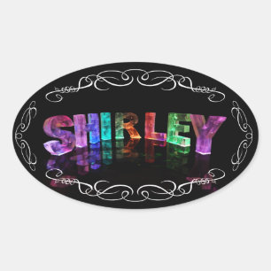 Sticker Ovale Le nom Shirley - Nom en lumières (Photographie)