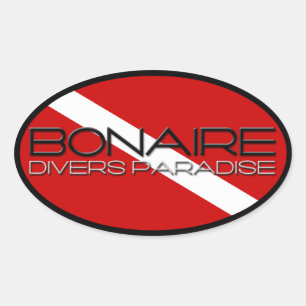 Sticker Ovale Le paradis de Bonaire Diver