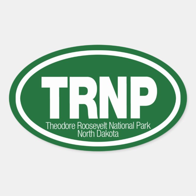 Sticker Ovale Le Parc national de Theodore Roosevelt (Devant)