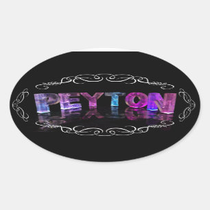 Sticker Ovale Le Peyton nommé - nom dans les lumières