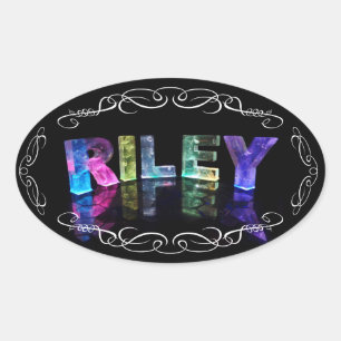 Sticker Ovale Le Riley nommé dans 3D s'allume (la photographie)