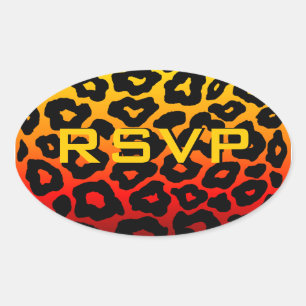 Sticker Ovale Leopard personnalisable