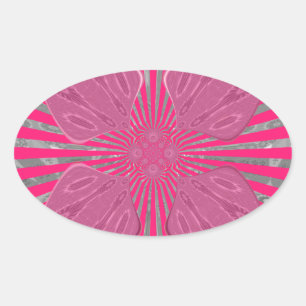 Sticker Ovale Les ailes de la fleur électrique : Un Edgy Vivily 