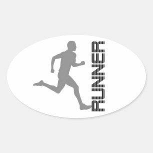 Sticker Ovale Les coureurs répartissent en zones l'autocollant
