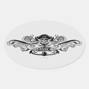 Sticker Ovale Les Goonies "Never Say Die" Pirate Ancre Badge