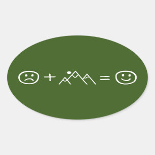 Sticker Ovale Les Montagnes Vous Rendent Heureux