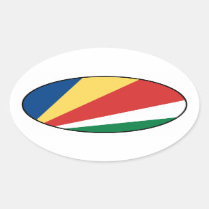 Sticker Ovale Les Seychelles marquent l'autocollant ovale