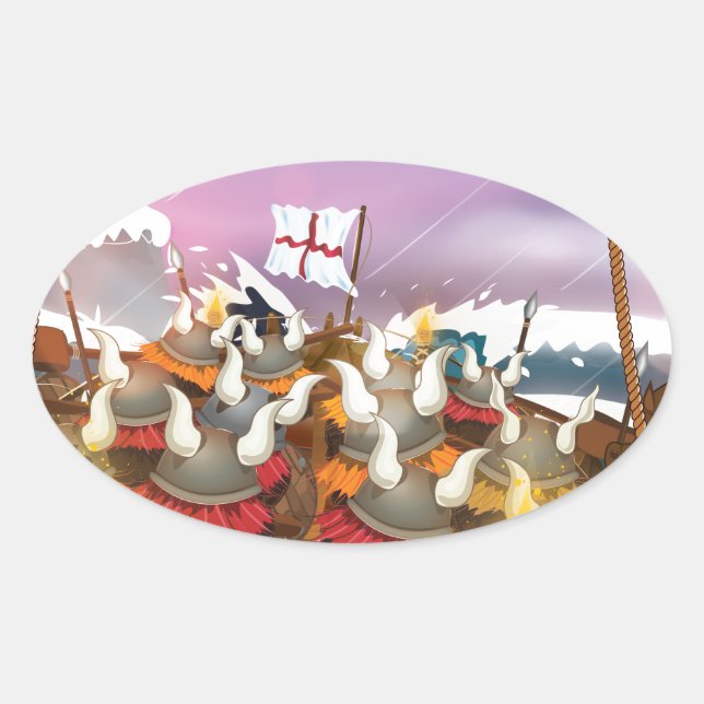 Sticker Ovale Les Vikings (Devant)