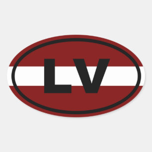 Sticker Ovale Lettonie LV Europe