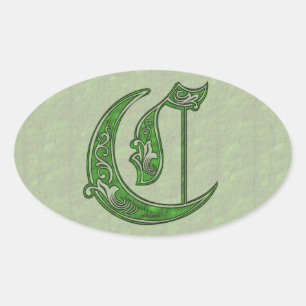 Sticker ovale Lettre C
