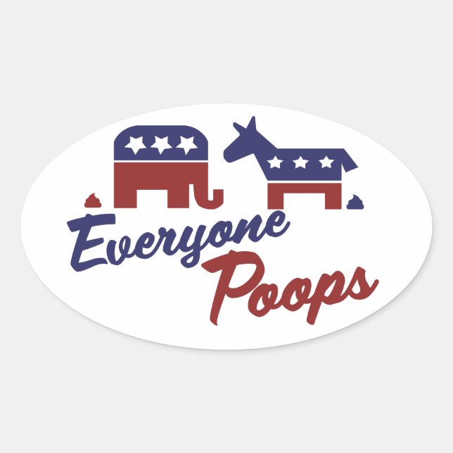 Sticker Ovale L'humour politique que tout le monde fouette (Devant)