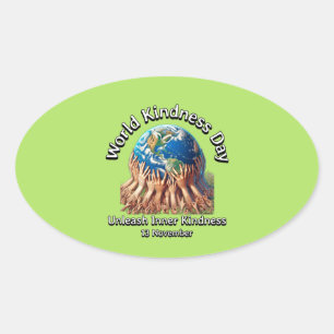 Sticker Ovale Libérez Votre Gentillesse Intérieure. Journée mond