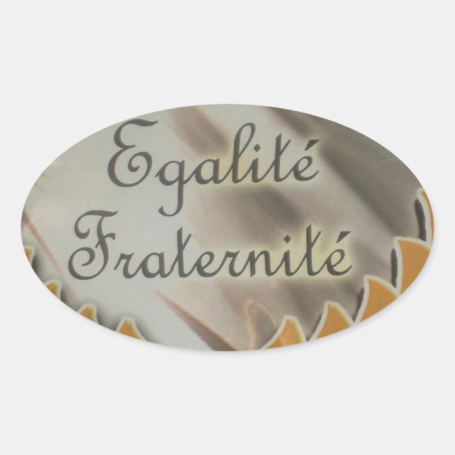 Sticker Ovale Liberté, Égalité, Fraternité : Futur prospère (Devant)
