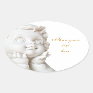 Sticker Ovale Ligne blanche