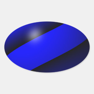 Sticker Ovale Ligne Bleue Mince Un-d'un-un-un-un