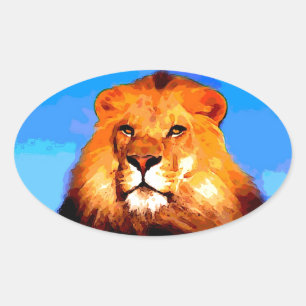 Sticker Ovale Lion