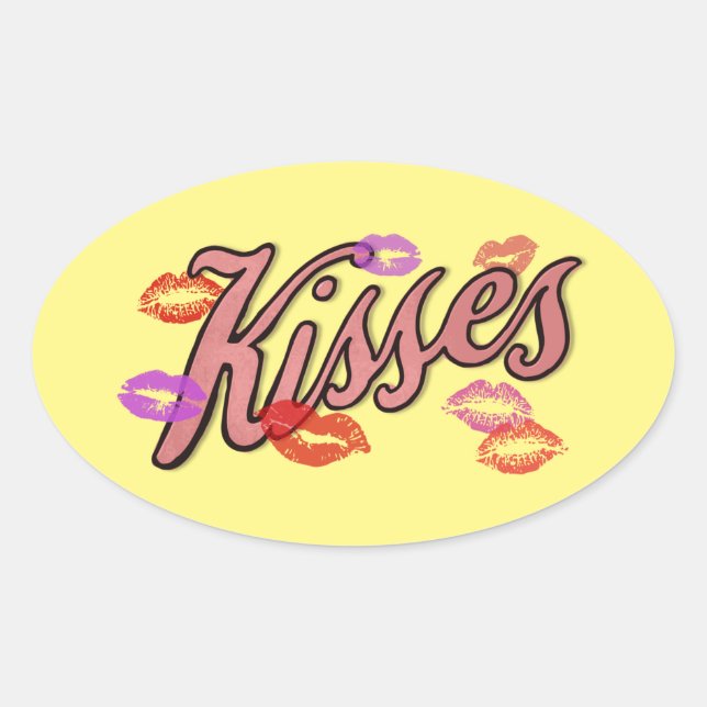 STICKER OVALE LIP KISSES (Devant)