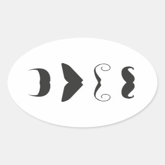 Sticker Ovale Liste Moustache - Choisissez votre arme! !