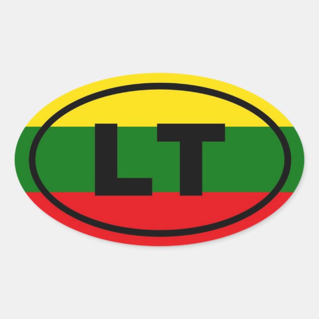 Sticker Ovale Lituanie LT Europe (Devant)