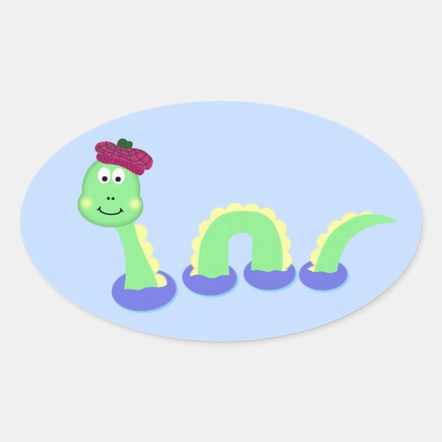Sticker Ovale Loch Ness Monster (Devant)