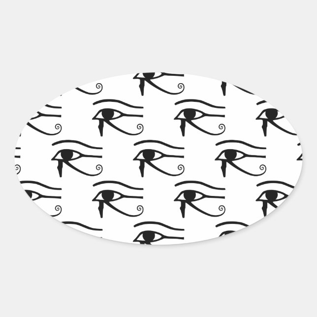 Sticker Ovale L'Oeil Du Motif Horus (Devant)