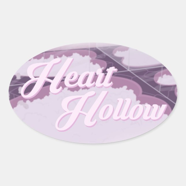 Sticker Ovale Logo arrondi COEUR HOLLOW + Baignoire (Sticker Pac (Devant)