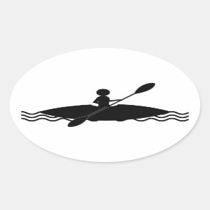 Sticker Ovale Logo de Kayak Stick Man