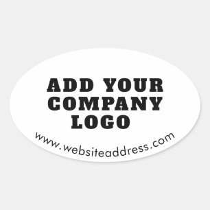 Sticker Ovale Logo d'entreprise simple et site Web moderne perso