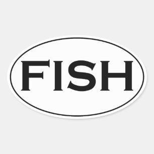 Sticker Ovale Logo d'ovale de POISSONS