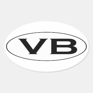 Sticker Ovale Logo noir et blanc de base d'ovale de VB Virginia