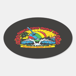 Sticker Ovale Logo père Noël Cruz Shave Ice