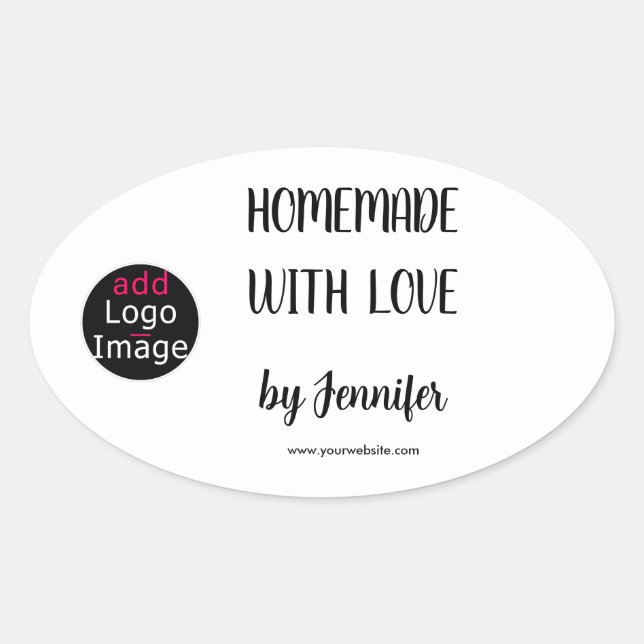 Sticker Ovale Logo Personnalisé Avec Amour Professionnel (Devant)
