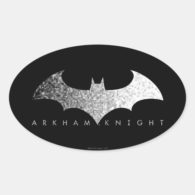 Sticker Ovale Logo Pixel Batman Arkham Knight (Devant)