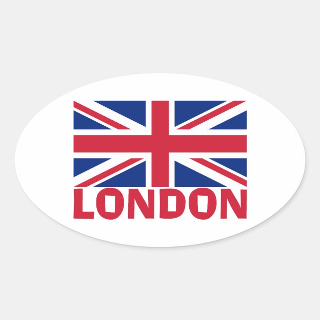 Sticker Ovale Londres en rouge (Devant)