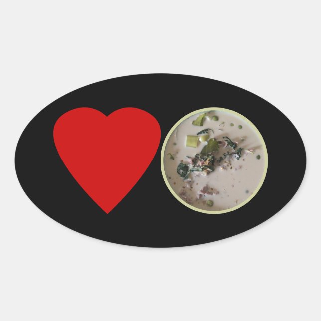 Sticker Ovale Love Thai Green Curry ... Thaïlande (Devant)