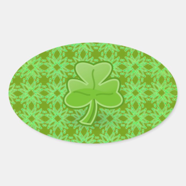 Sticker Ovale Lucky Shamrock (Devant)
