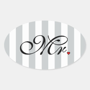 Sticker Ovale M. Husband Groom Cliquez pour Customiser des bande