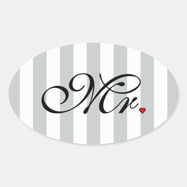 Sticker Ovale M. Husband Groom Cliquez pour Customiser des bande (Devant)