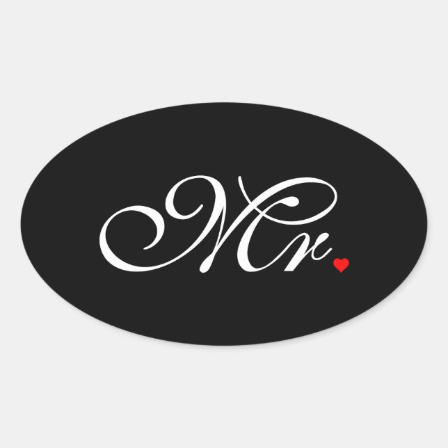 Sticker Ovale M. Mari A Groom Ses Hers Nouvelles Mauvaises Maiso (Devant)
