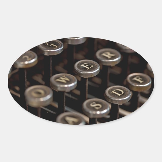 Sticker Ovale Machine à écrire (Devant)
